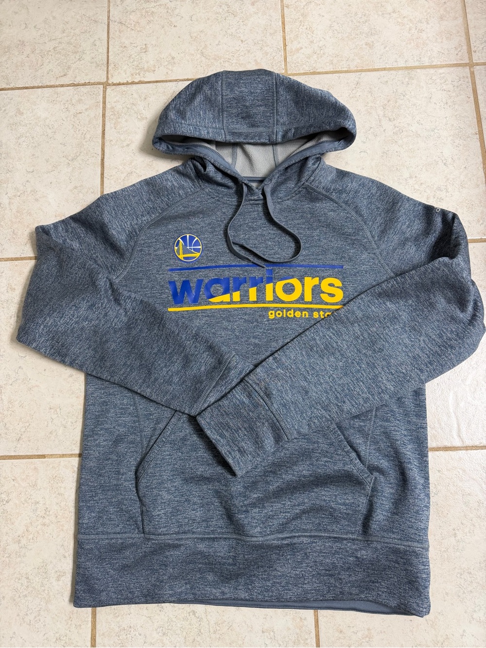 adidas Gray Golden State Warriors Hoodie with Blue & Yellow Logo